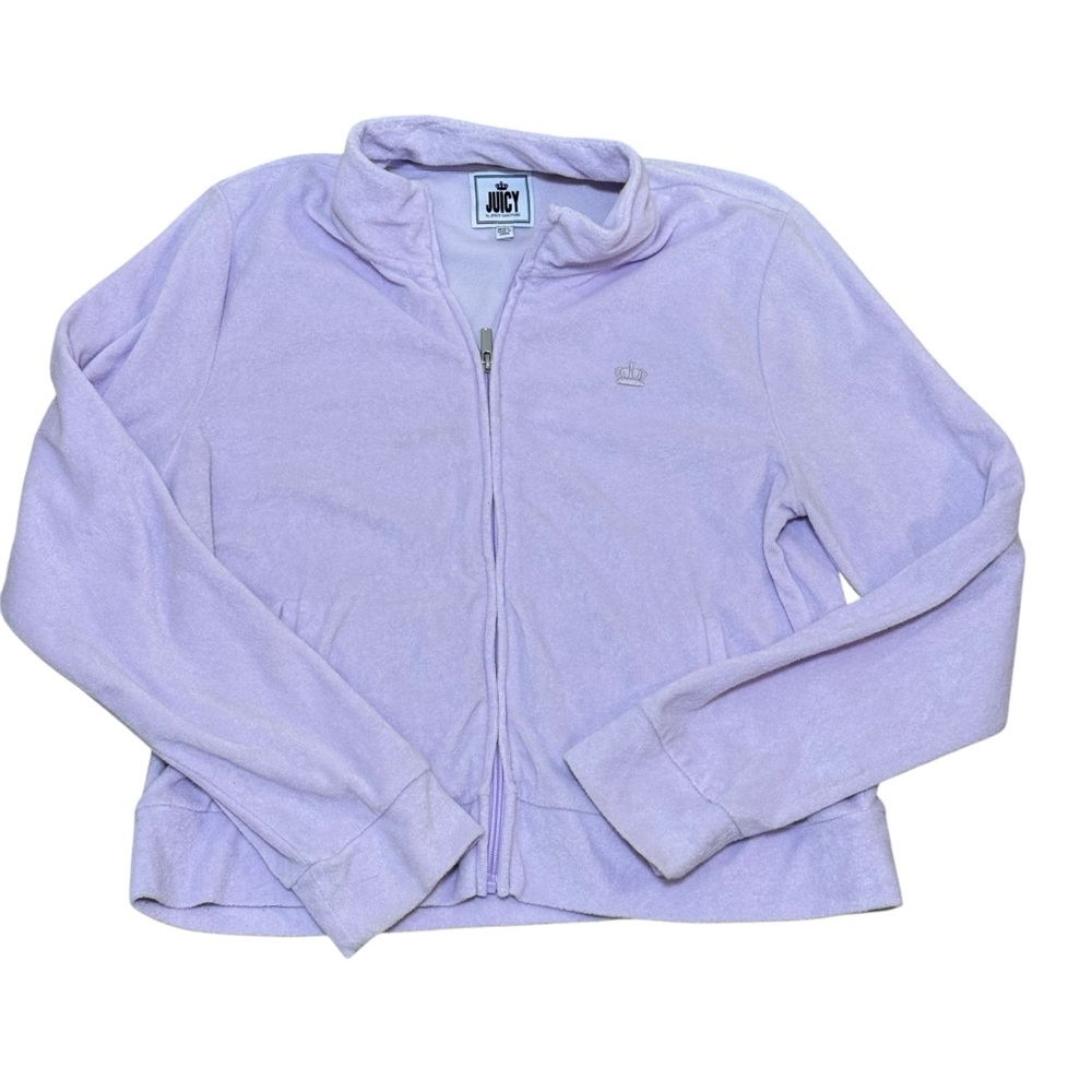 Juicy Couture Lavender velour zip up jacket youth XXL crown logo Y2K tracksuit